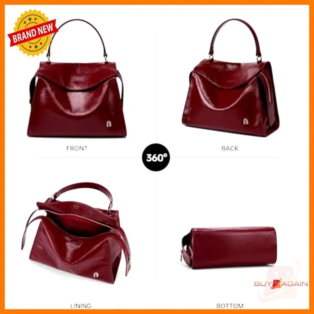 Small Leather Shoulder Bag Crossbody Purse with Top Handles
